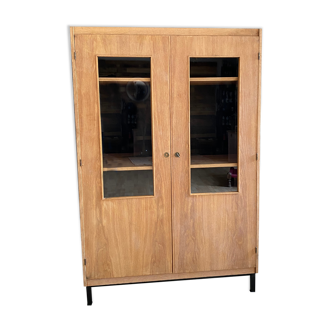 Bibliothèque en bois brut & pieds métal