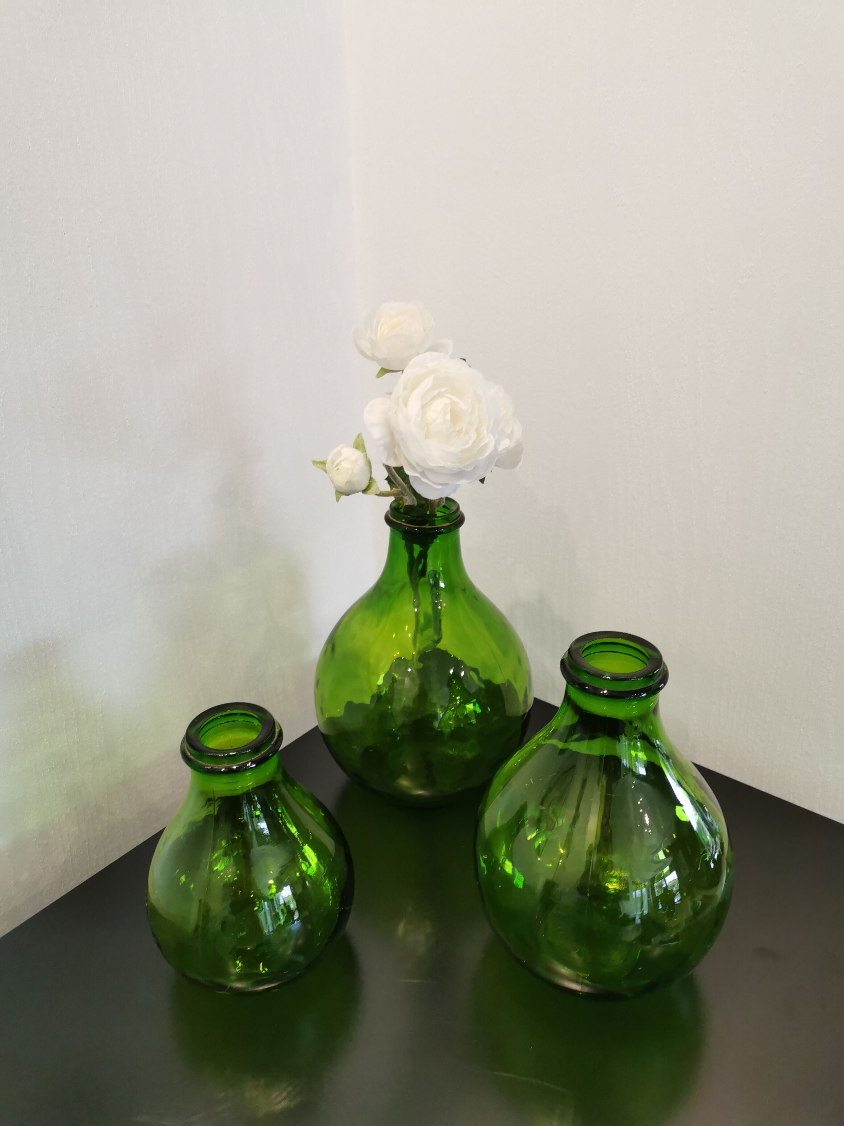 3 pressed glass jars from Italy