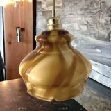 Suspension vintage en opaline marbrée