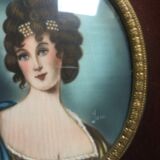 Miniature on ivory - young woman Empire era - Signed Jan