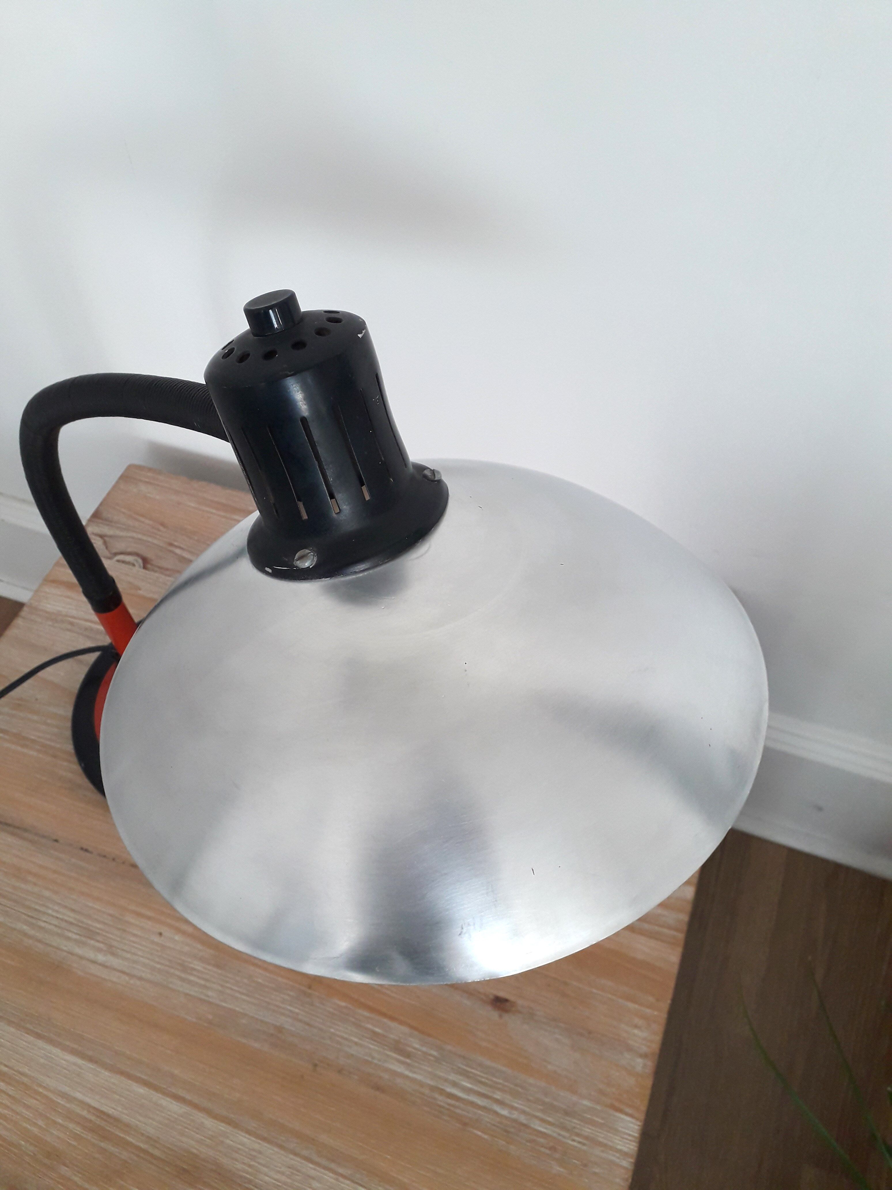 Adjustable desk lamp in lacquered metal and brushed aluminum- 1960s