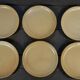 6 assiettes plates en grès Poterie Auger