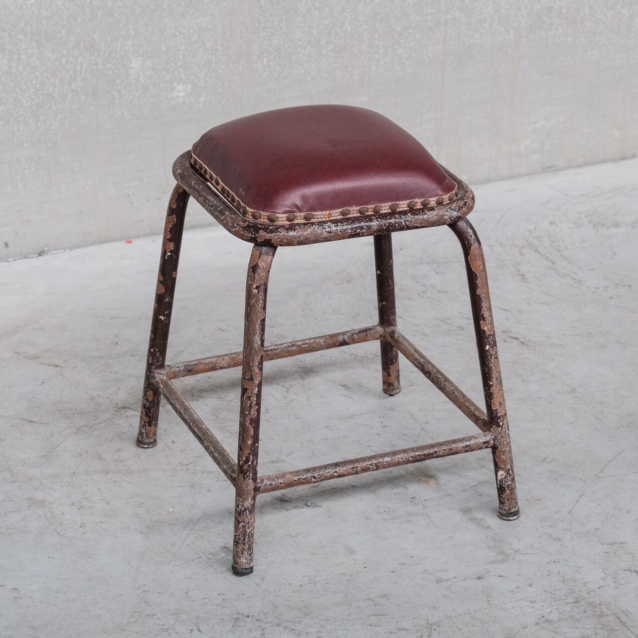 French industrial mid-century tubular stools