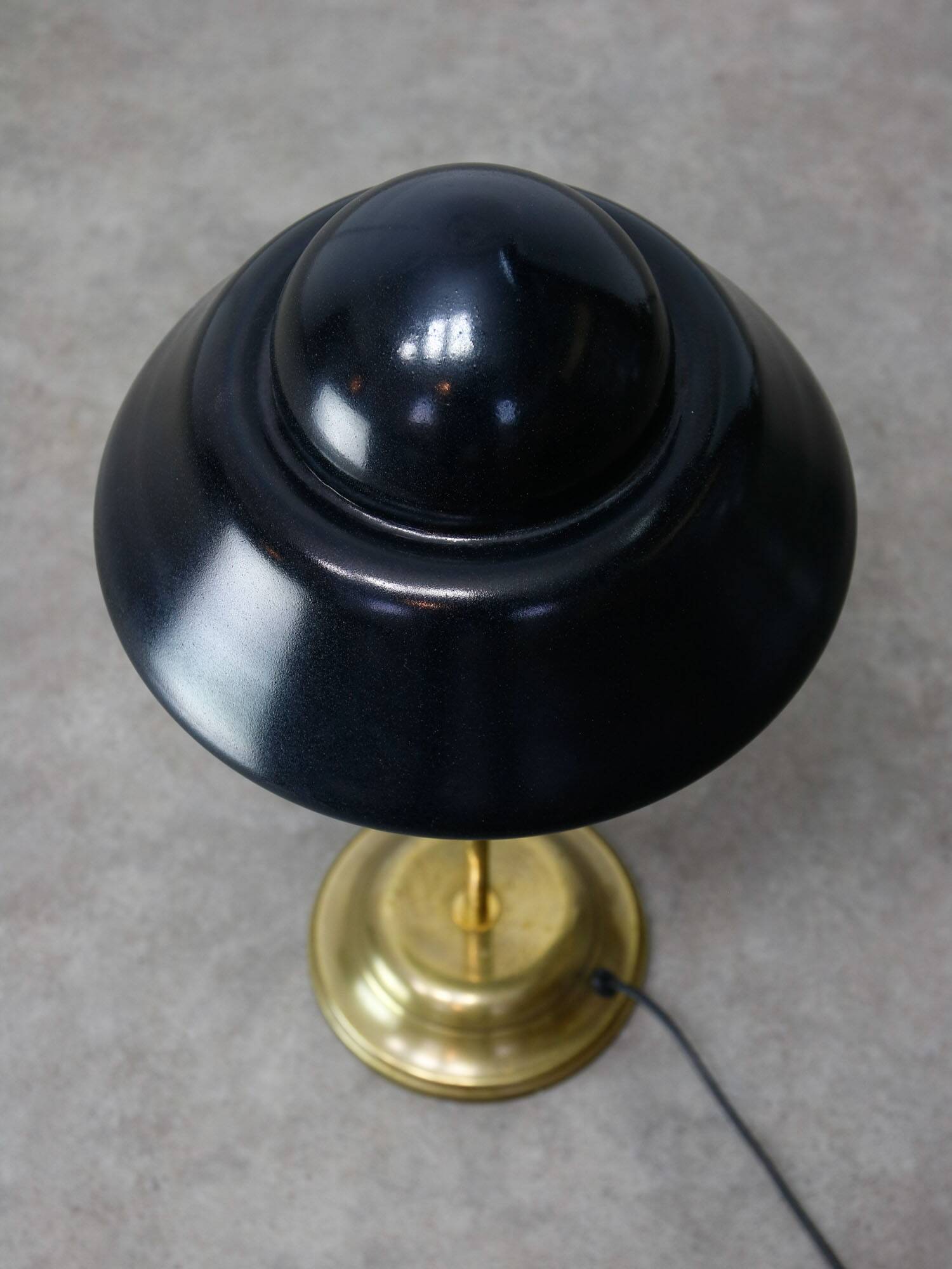 Mid-century Italian Brass & Glass Table Lamp, 1960s
