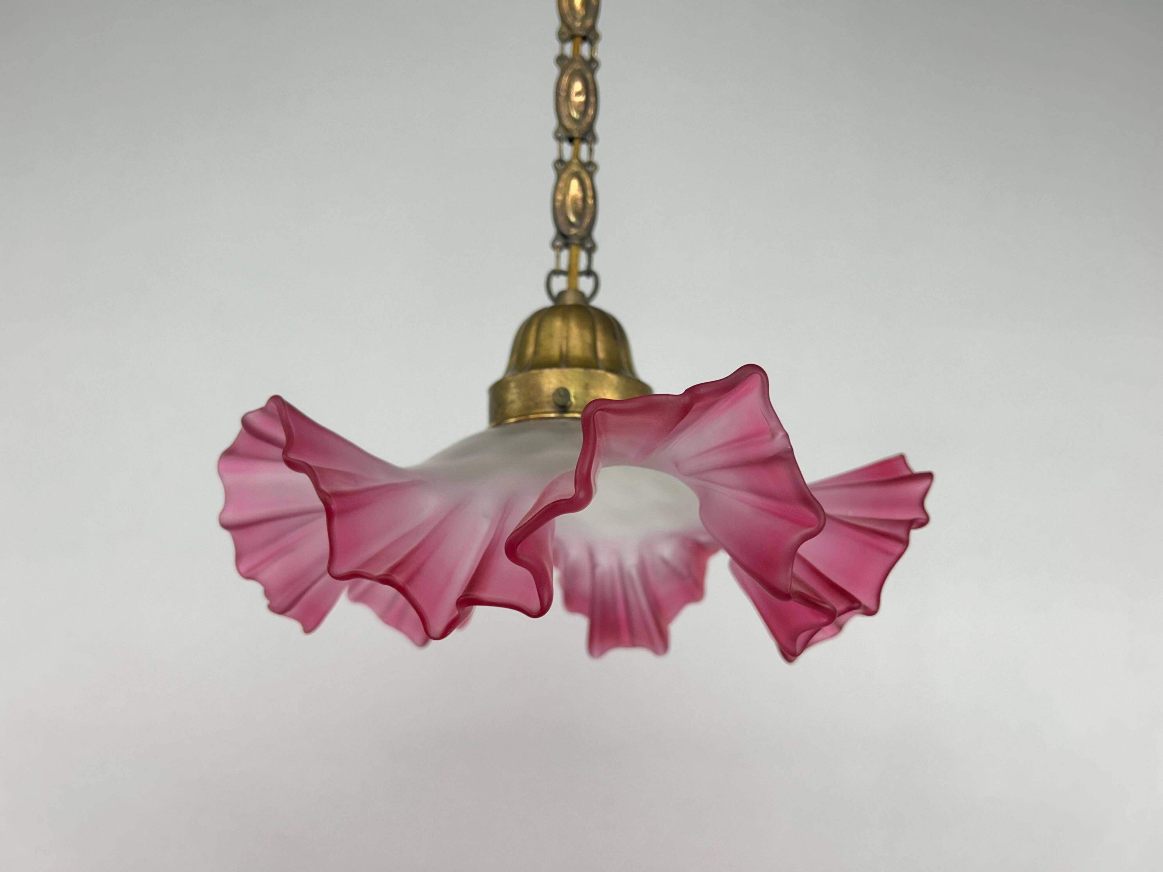 Red Jugendstil pendant lamp