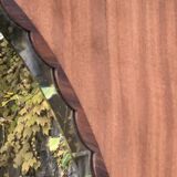 Beveled oval mirror on art deco door Mahogany 79x162