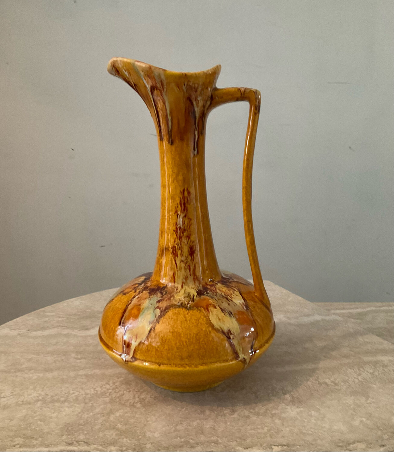 Vintage jug vase in glazed ceramic