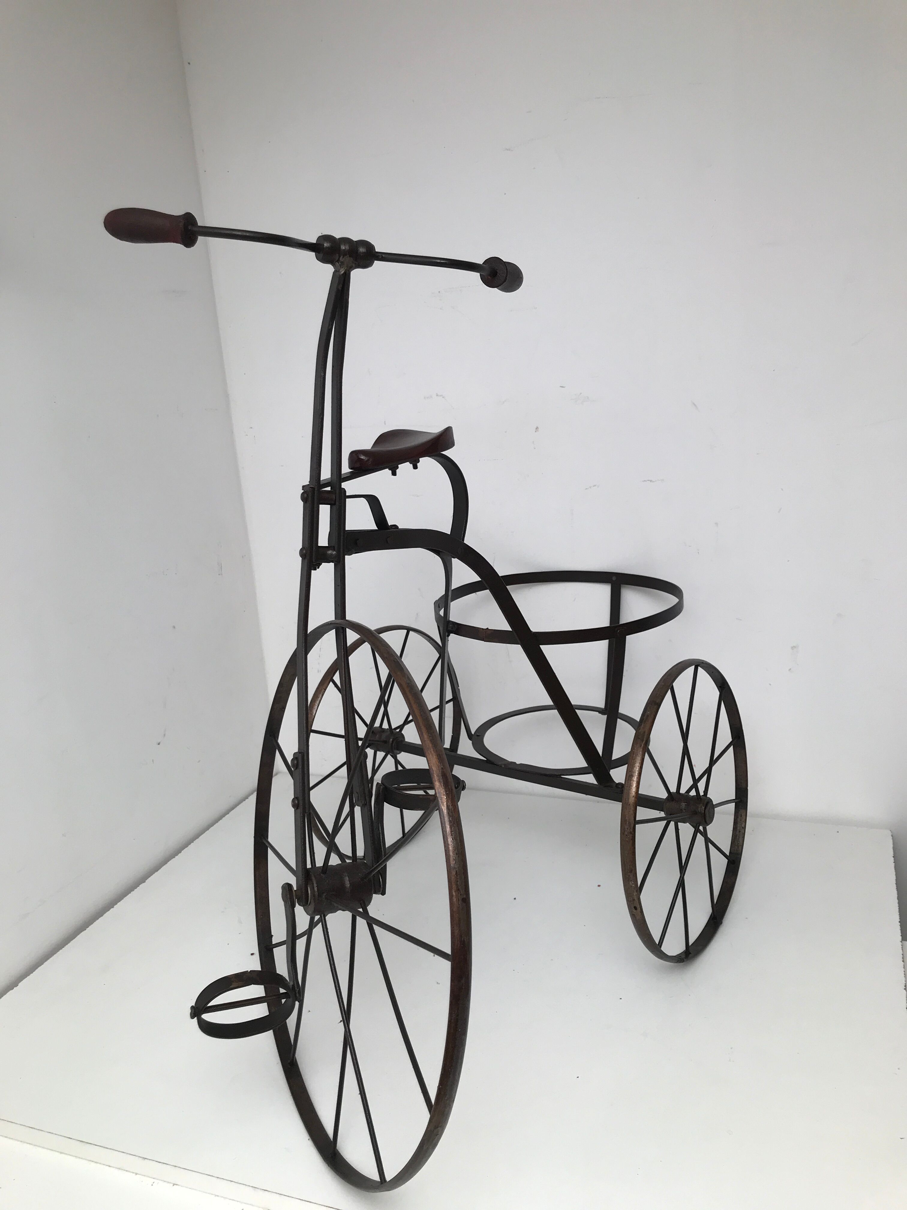 Old wood wrought iron tricycle bike