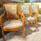 Three Restoration style armchairs