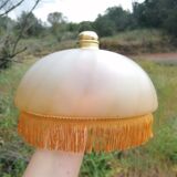 Suspension vintage à franges en verre givré