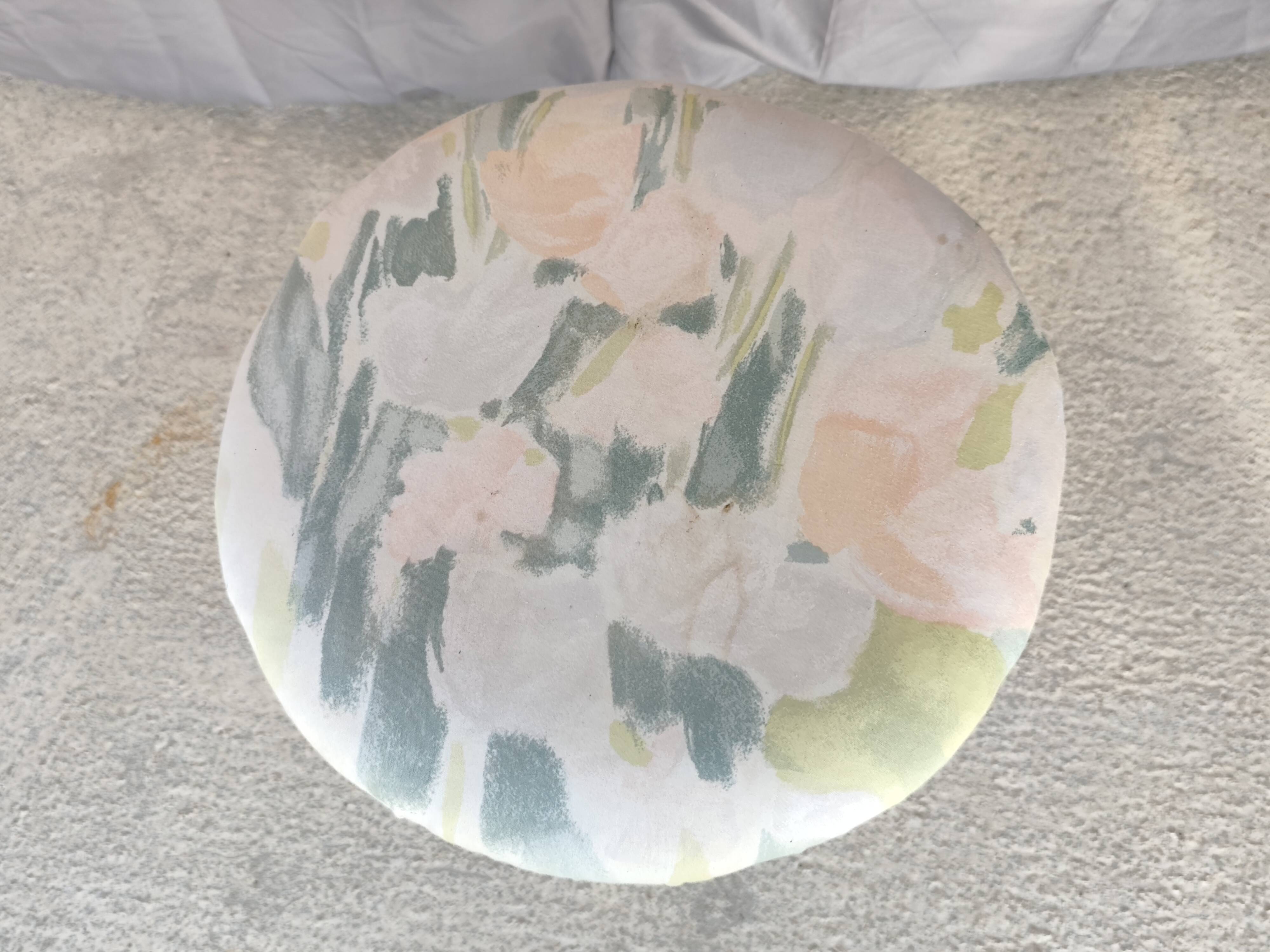 Antique upholstered stool "with screws"