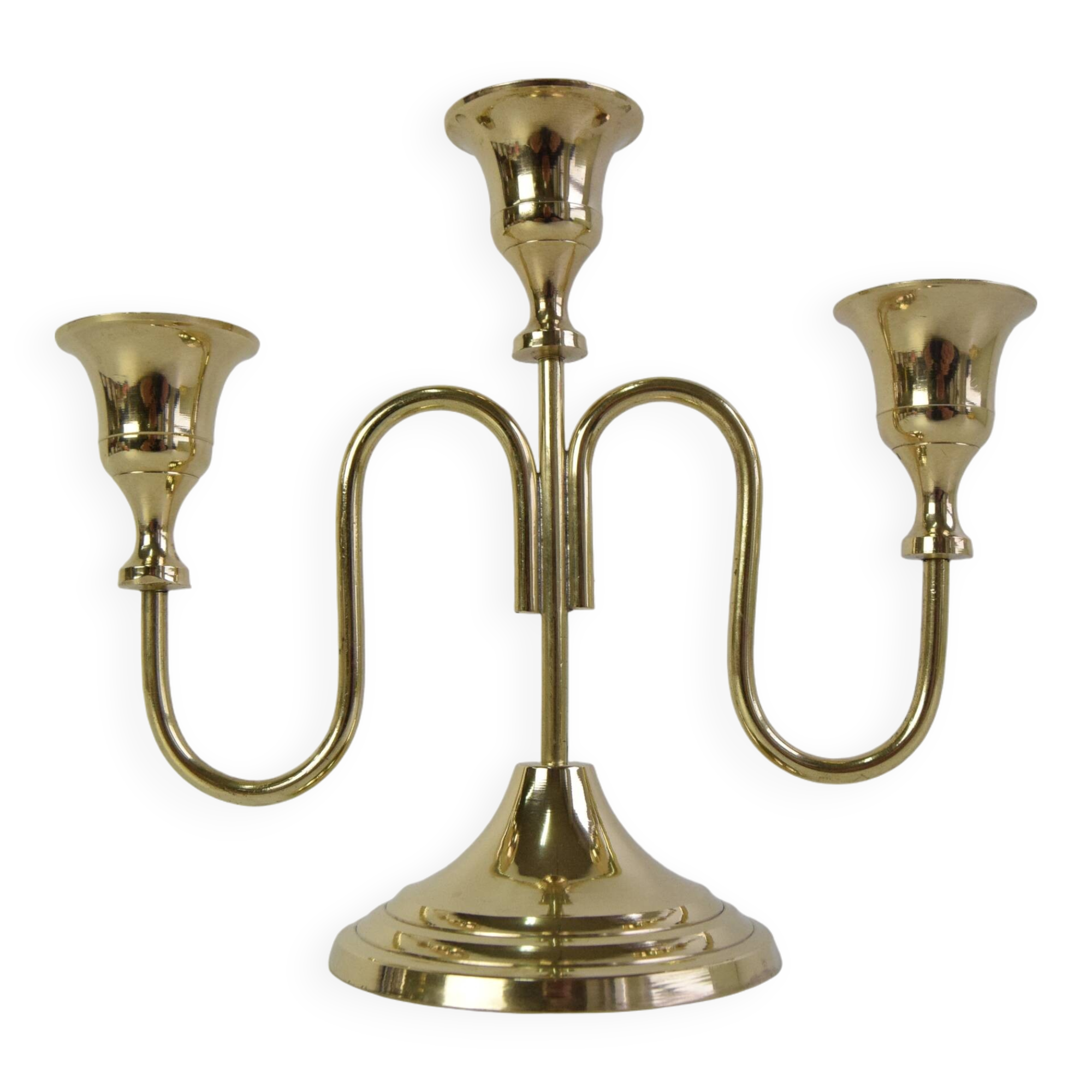 Vintage Brass Candlestick, Czechoslovakia, 1960's.