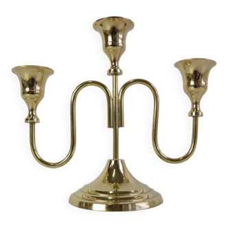 Vintage Brass Candlestick, Czechoslovakia, 1960's.