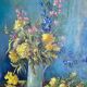 Oil on canvas by the lagnoux bouquet of still life flowers 1960