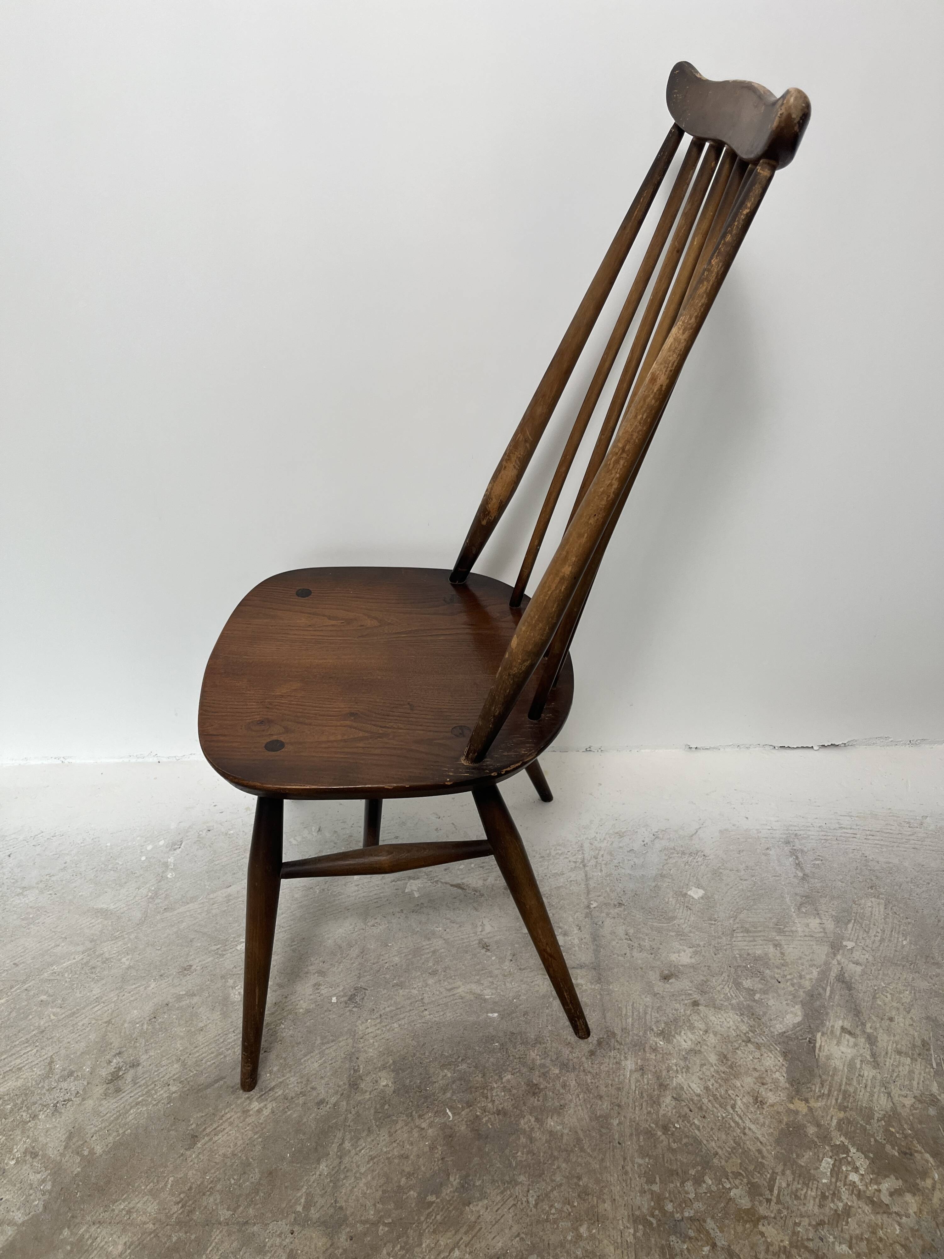 Set of 3 Ercol Goldsmith Scandinavian style wooden chairs