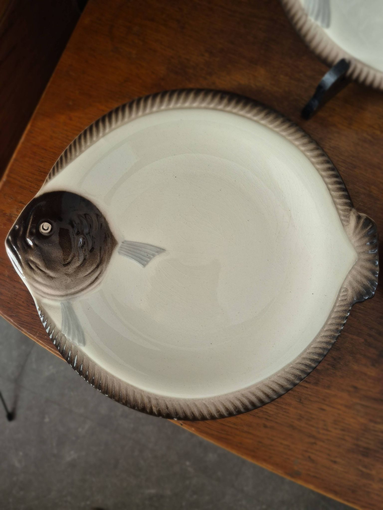 3 assiettes à poisson Longwy Copenhague vintage