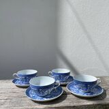 4 tasses porcelaine bleu Japon