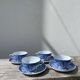 4 tasses porcelaine bleu Japon