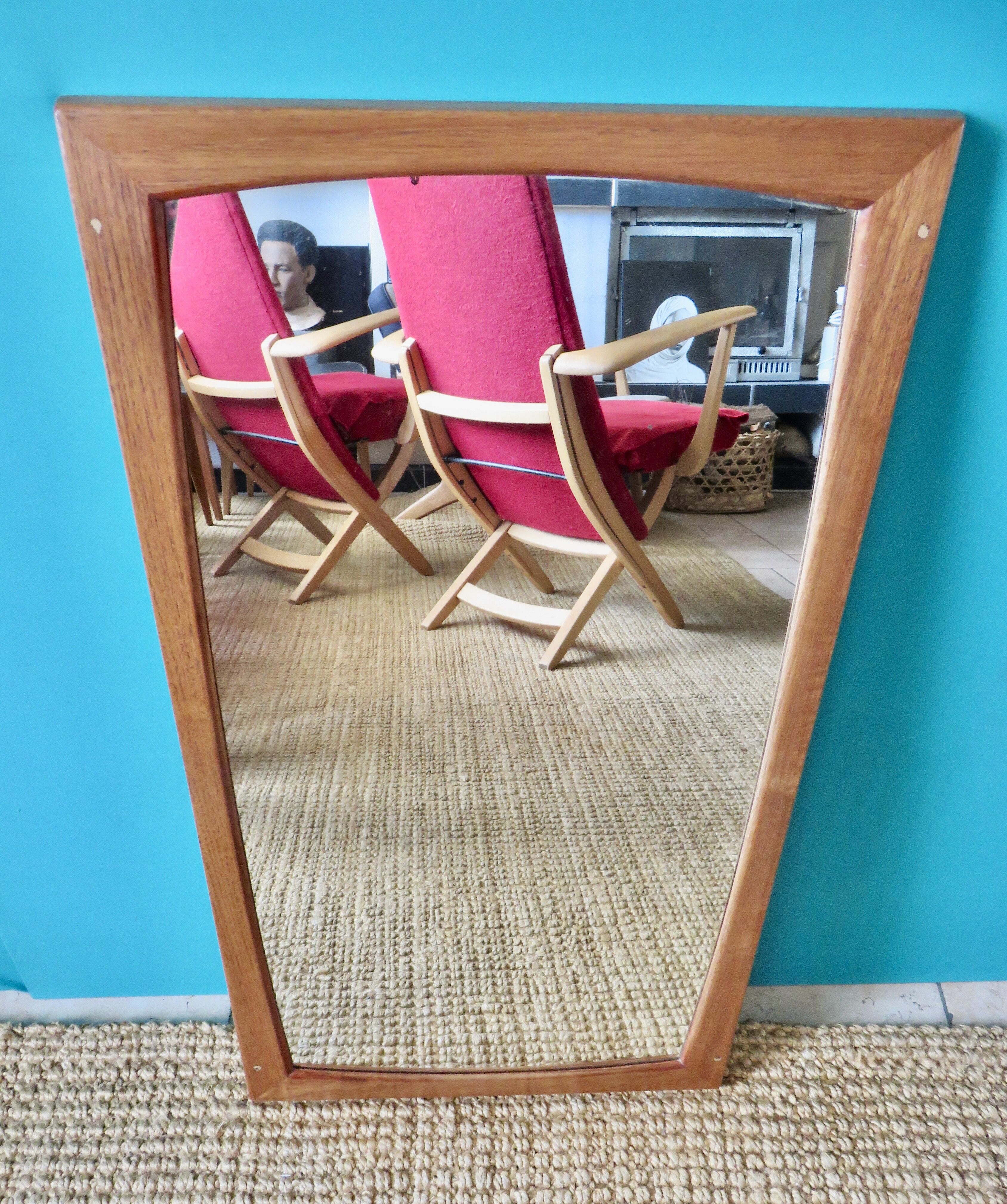 Teak mirror by Aksel Kjersgaard. Denmark 1965