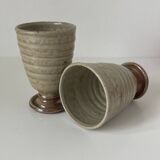 Pair of small stoneware vases from La Borne by Christine Pedley