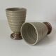 Pair of small stoneware vases from La Borne by Christine Pedley