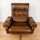 Vintage Danish mid-century brown leather swivel chair 1970s