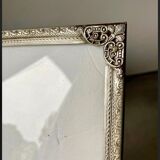 Vintage metal silver colored frame 24.5 cm x 18.5 cm  convex glass