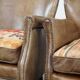 Set of 2 nice, subtle cowhide armchairs with reversible Kelim seat cushions