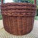 Woven wicker round basket