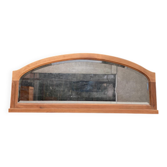 Miroir art déco sculpté en chêne massif brut, rénové