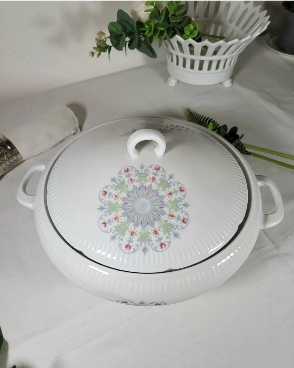 Vegetable Soup Tureen in Vierzon Porcelain