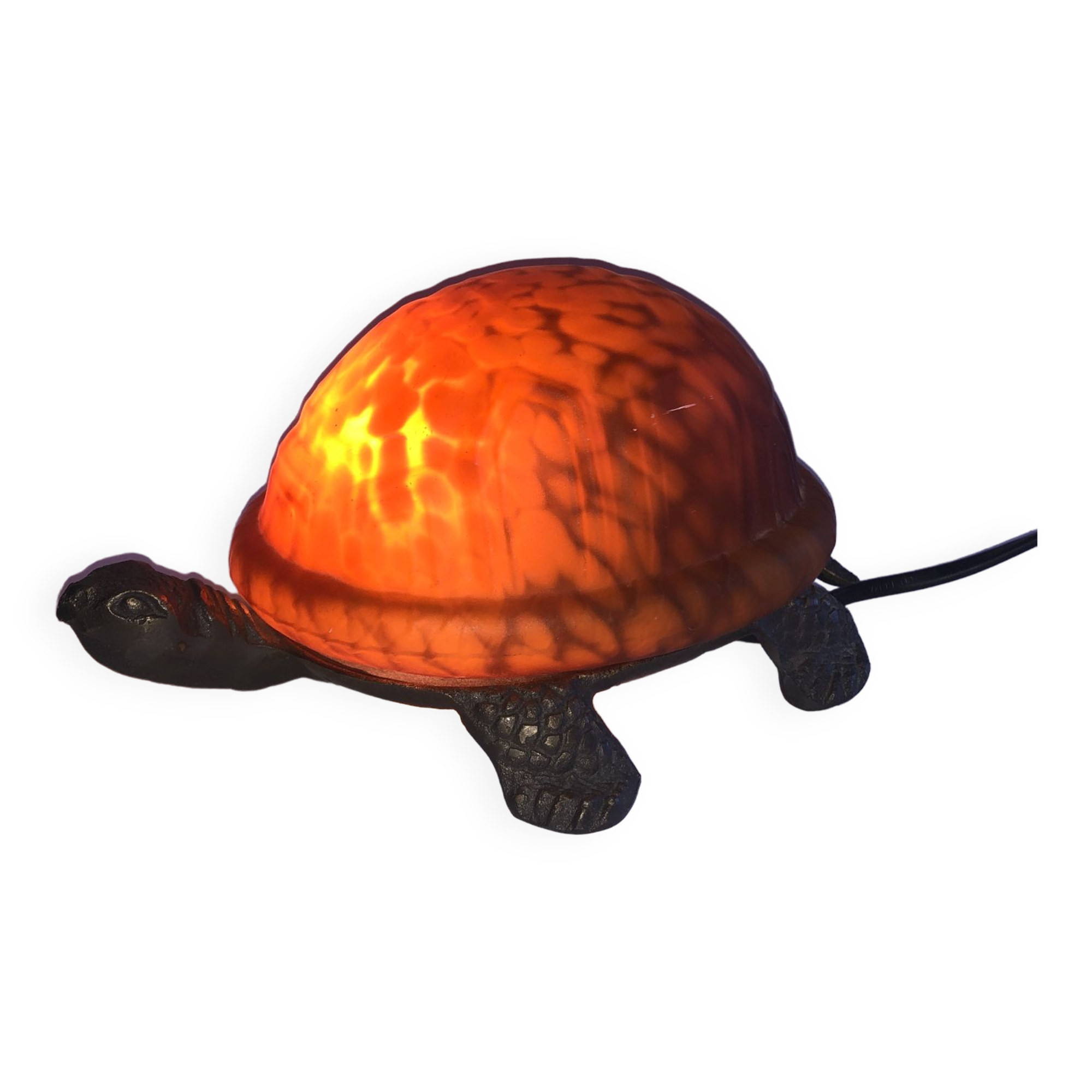 Amber turtle lamp