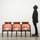 Three vintage cinema or theatre armchairs