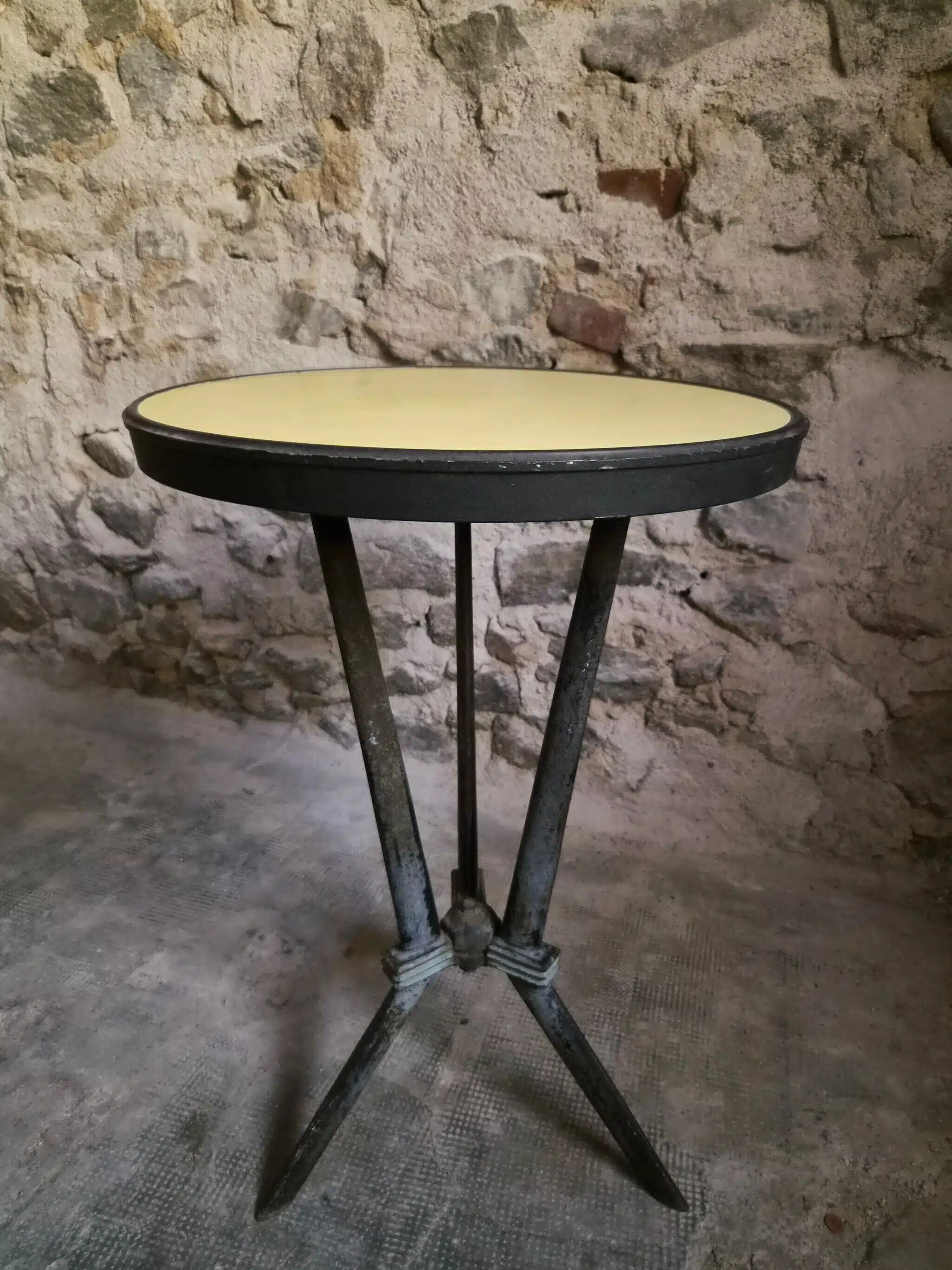 French Art Deco bistro table REX with a bakelite top, circa 1930.