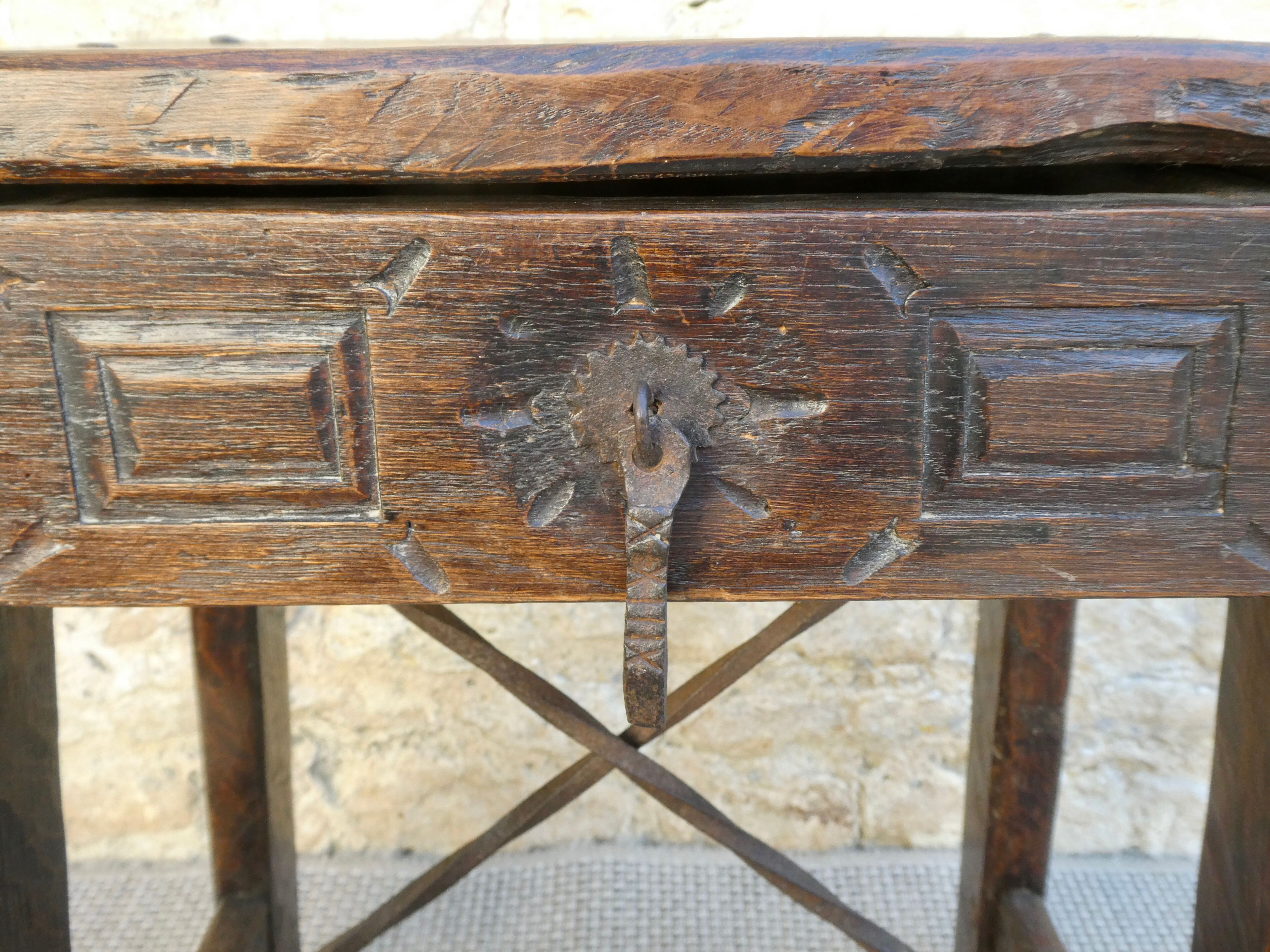 Night table, solid wood bedside, seventeenth century