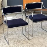 Set of 4 chairs and 2 armchairs model SQ by Willy Rizzo 1970