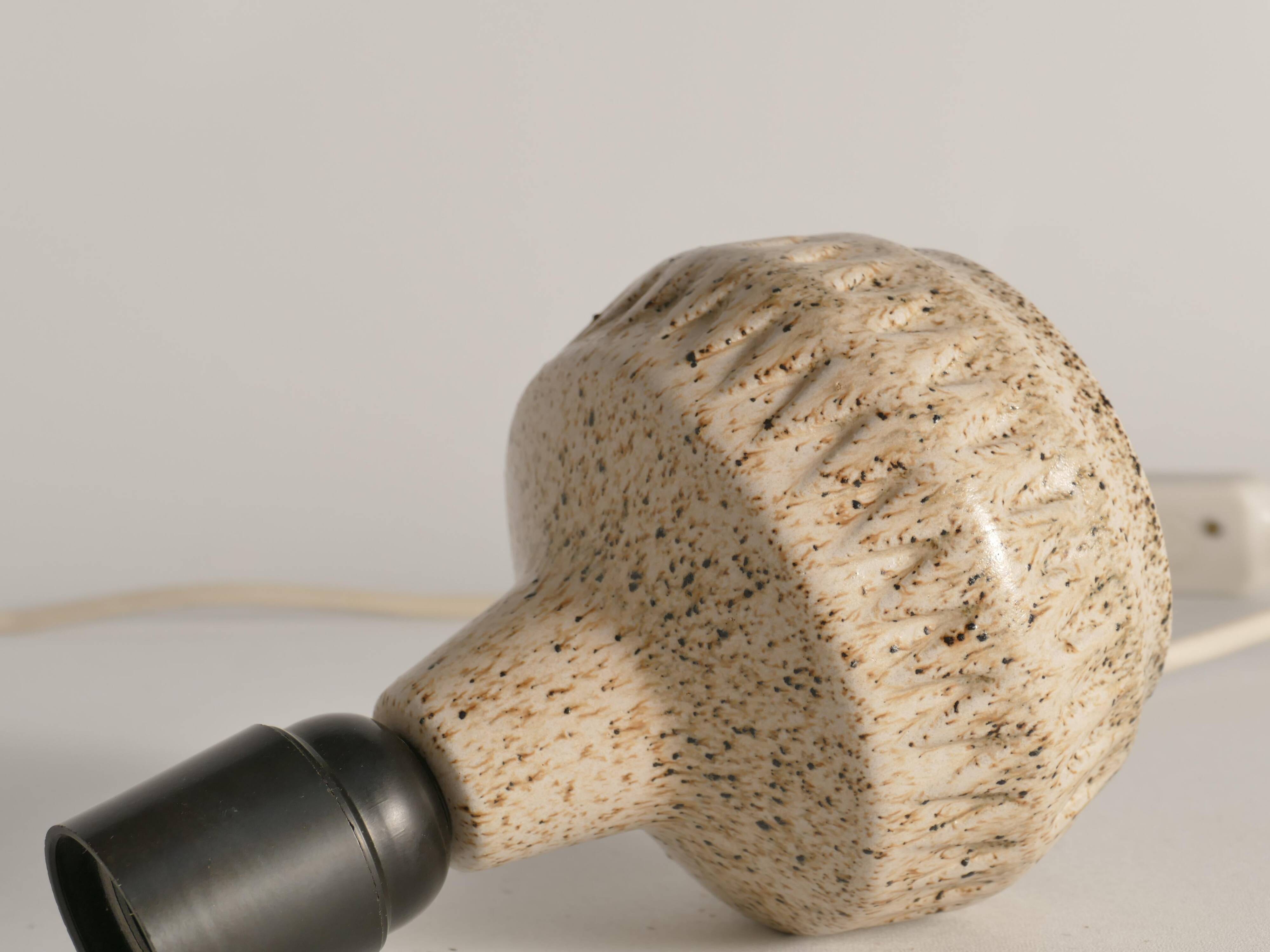 Mid-Century Modern Brown Speckled Stoneware Table Lamp by EGO, Sweden 1960s