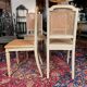Set of four grey lacquered wooden chairs in the Louis XVI style, late 19th century.