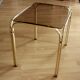 Brass side table with smoked glass plate - Vintage