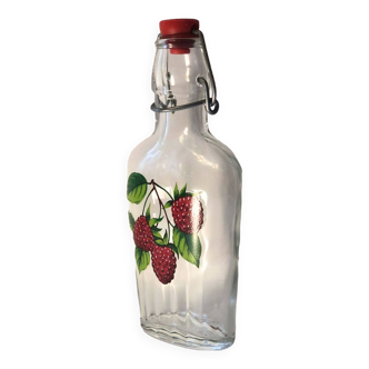 Bouteille à liqueur motif framboise