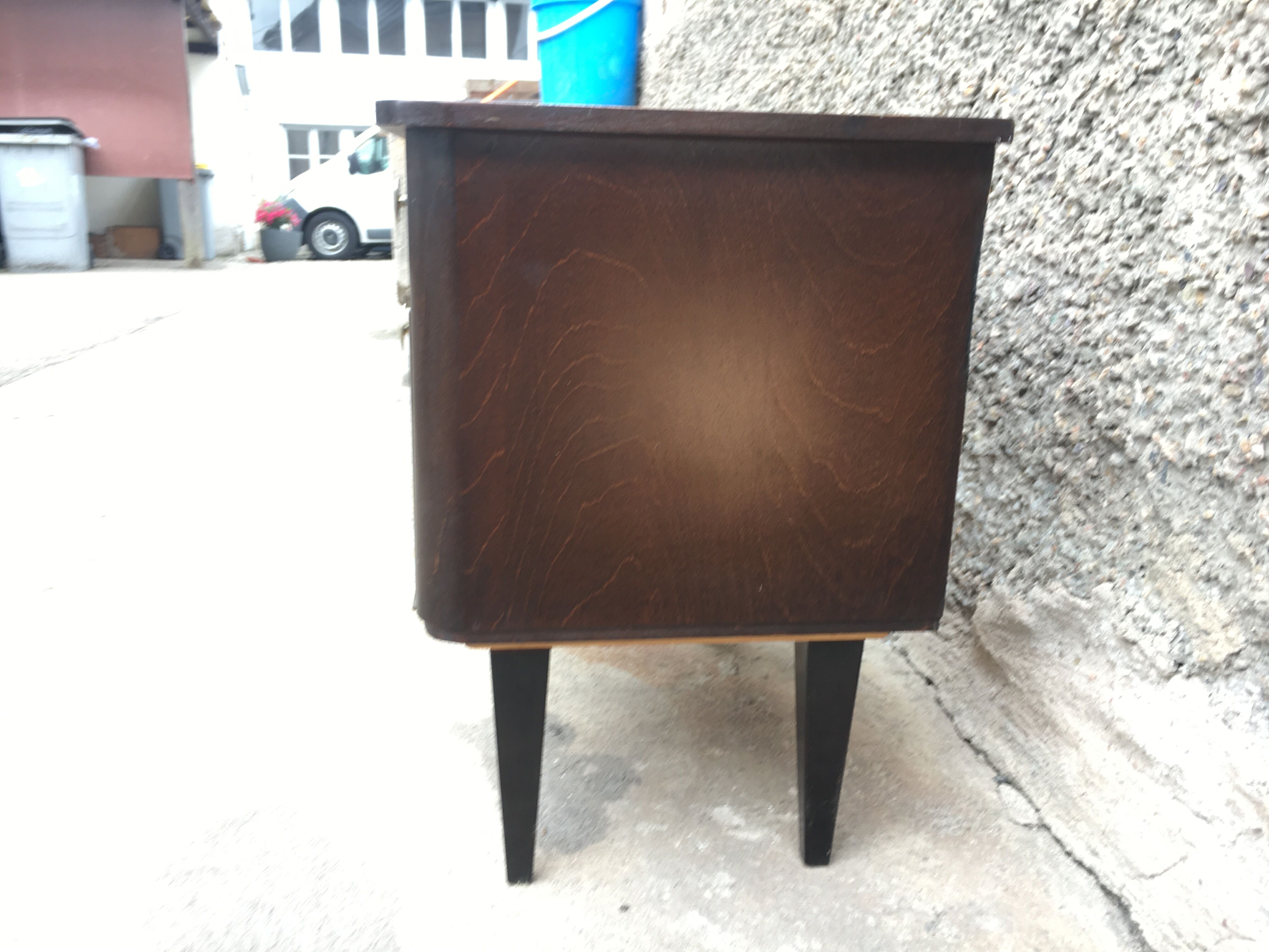 Paire de table de nuit chevet bout de canapé vintage ancien 1950 1960 rétro old french furniture