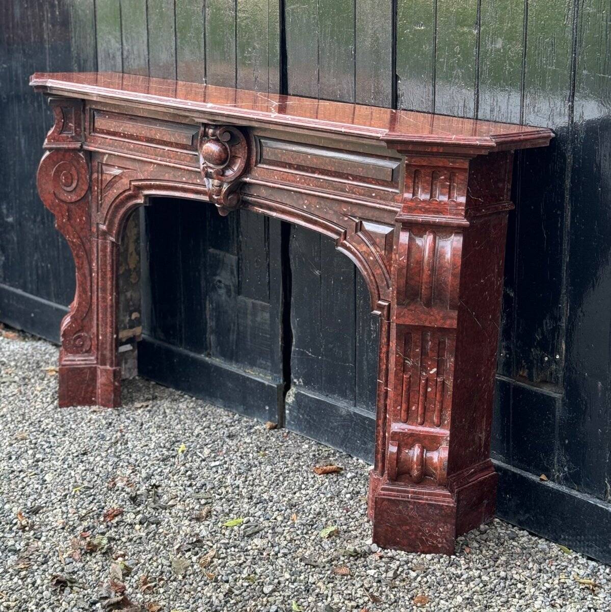 Napoleon III Fireplace in Red Griotte Marble Circa 1880