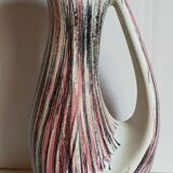 Free-form ceramic vase by R. Dupanier with abstract decoration from the 50s