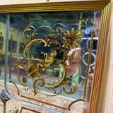 Miroir de Bistro - Brasserie en verre églomisé style Art Nouveau