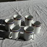 Set of 6 small espresso cups Germer Porcelain, made in Brazil.