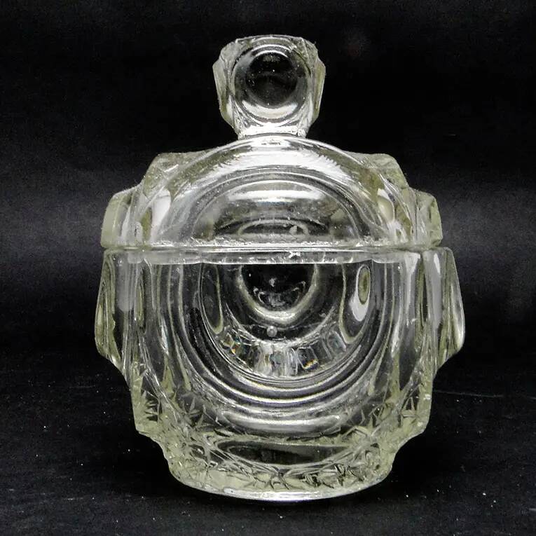 Sugar bowl, postmodern new look, glass, Poland, 1970s