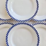 Antique flat plates, ironstone Salins – Checkerboard model