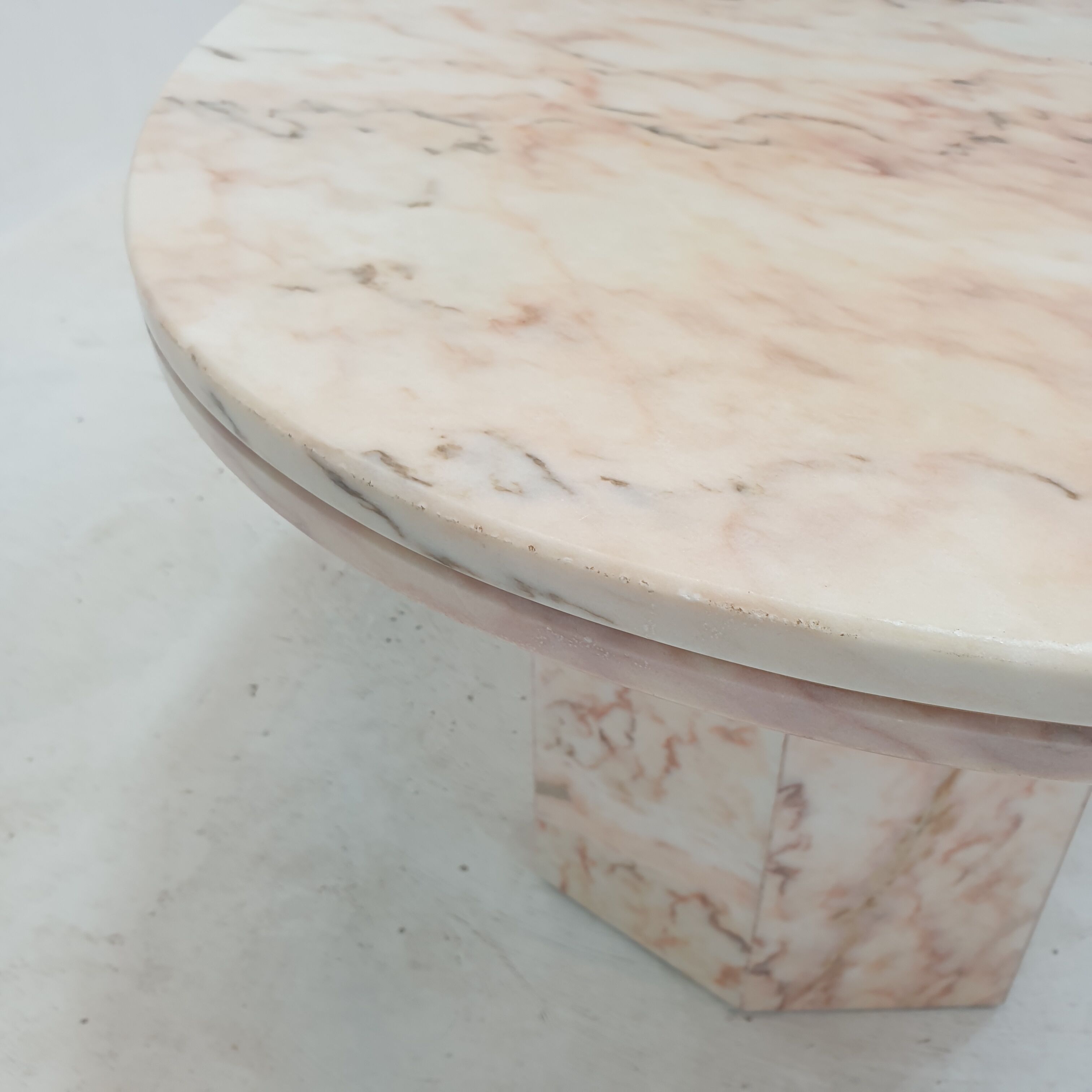 Italian marble oval coffee table, 1970's