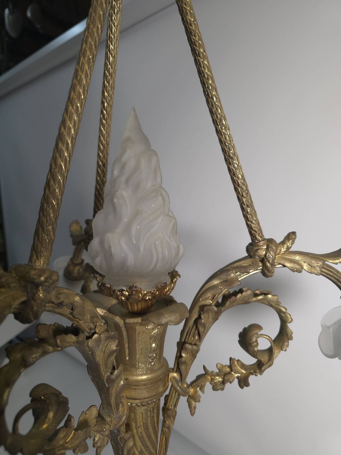 Antique bronze chandelier in Louis XV style
