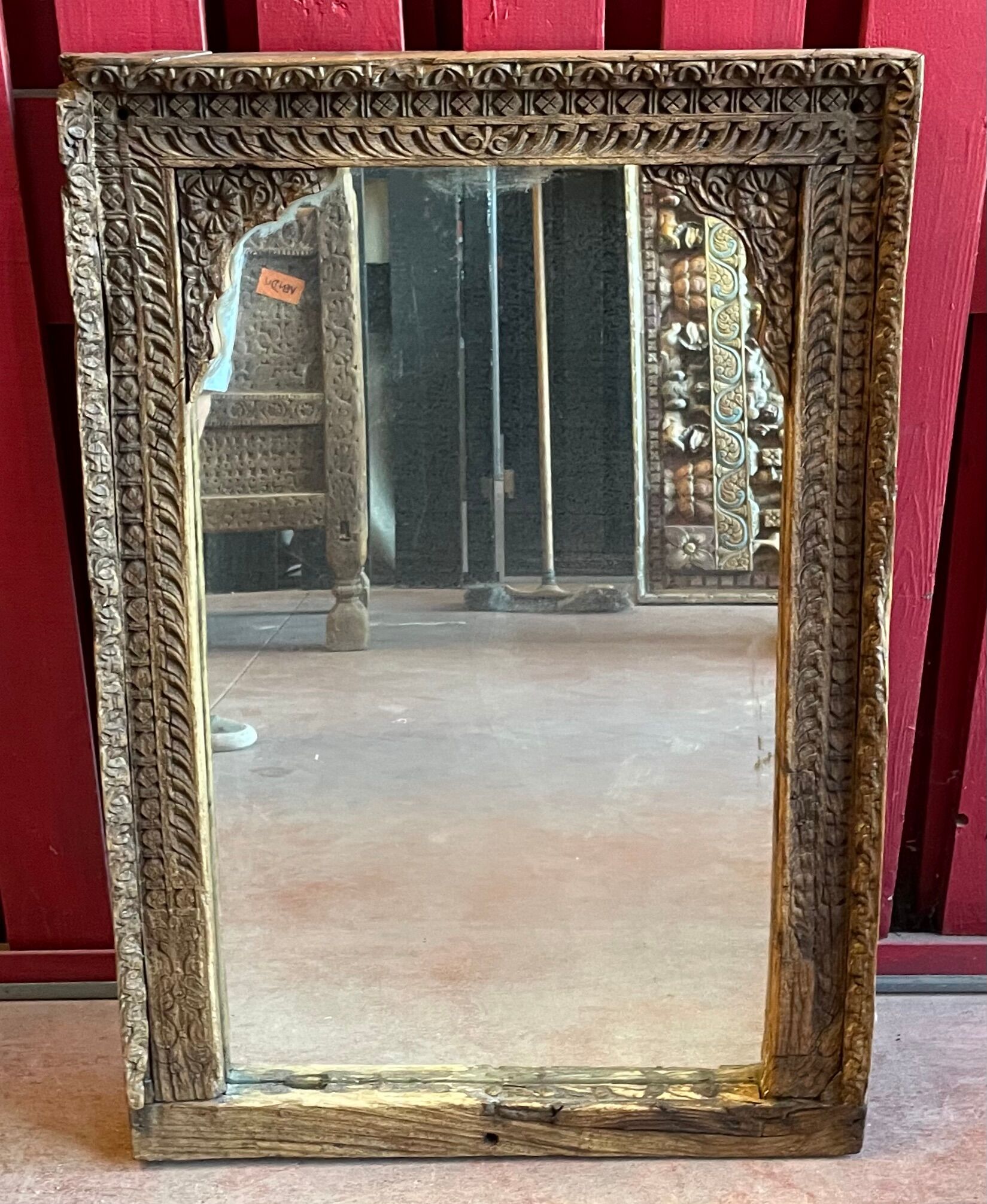 Miroir en bois de Teck 18éme, Inde Rajasthan